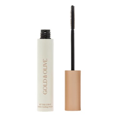 Gold Olive Set the Curve Eyelash Curling Mascara Primer A strong hold longwearing natural makeup formula to keep straight stubborn short lashes curled up all day long