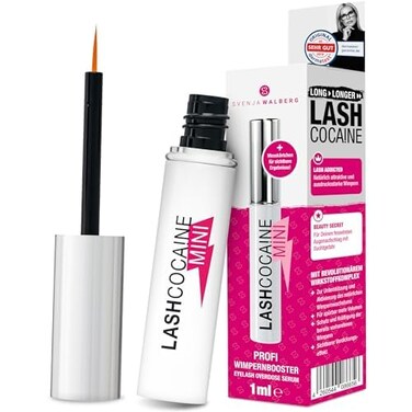 Mini LASHCOCANE eyelash growth serum to grow longer  fuller eyelashes  vegan lash enhancing serum  Made in Germany  long eyelashes by Svenja Walberg