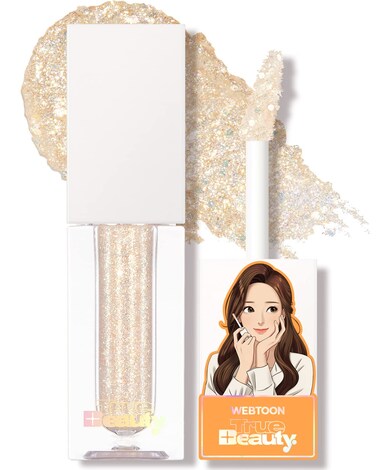 AMTSWebtoon True Beauty  02 Some Sweet Glitter  Liquid Pink Gold Chunky Glitter Eyeshadow  Highlighter KDrama Korean Makeup Highly Pigmented Long Lasting Shimmer Some Sweet