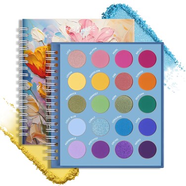 FOCALLUREBLOOMING FLOWERS SERIES Eyeshadow Palette 20 Colors Eye Shadow Pallete Highly Pigmented Shimmer  Matte Shades Blendable Long Lasting Cosmetics Gift Kit BL01