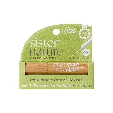 KISS Sister Nature Lash Glue Strip Lash Adhesive Clear Includes 1 Lash Adhesive Long Lasting Wear Can Be Used with Strip Lashes and Lash Clusters