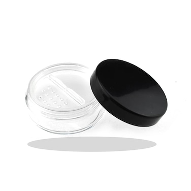 HAHIYO 4Pcs 10ml034oz Plastic Empty Travel Powder Container Small Loose Powder Compact Case Makeup Cosmetic Jar Refillable Powder Box No Leak Powder Holder with Rotatable Sifter and Black Screw Lid