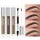 Waterproof Eyebrow Gel for Long Lasting Highly Tinted Liquid Eye Brow Makeup Sweatproof Natural Black Brown