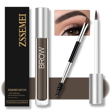 Waterproof Eyebrow Gel for Long Lasting Highly Tinted Liquid Eye Brow Makeup Sweatproof Natural Black Brown