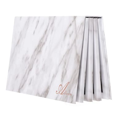 Allwon 4Layer Book Shaped Marble Magnetic Palette Large Empty Makeup Palette Storage Box for Eyeshadow Lipstick Blush Powder White