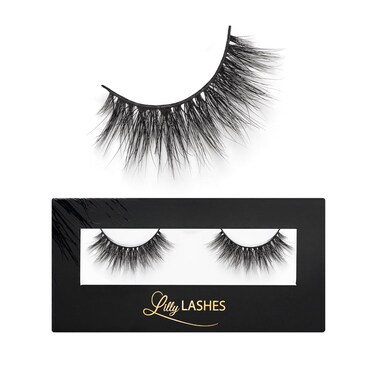 Lilly Lashes Miami 3D Mink Lashes False Eyelashes Natural Look Mink Eyelashes for Wispy Lashes Natural Look Reusable Fake Eyelashes up to 25 Wears Fluffy Eyelashes for Wispy Eyelashes