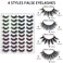 DYSILK Mink Lashes False Eyelashes Wispy Lashes Natural Look 20 Pairs Lashes Pack 4 Styles Mixed Faux Mink Eyelashes 6D Fake Eyelashes Fluffy Cat Eye Lashes Pack 11mm20mm