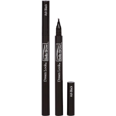 BELLA BROW By Dream Look Microblading Eyebrow Pen with Precision Applicator Double Pack  Ash Black  As Seen On TV Natural Looking Smudge Proof Waterproof Long Lasting