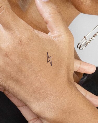 inkboxTemporary Tattoos SemiPermanent Tattoo One Premium Easy Long Lasting WaterResistant Temp Tattoo with For Now Ink  Lasts 12 Weeks Thunder Ray Tattoo Tesla 1 x 1 in