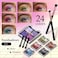 Makeup Kit for Teens Girls Women Full Starter Cosmetics Set Makeup Gift Set Beginner Makeup Kit Cosmetic Train Case For Women Full Kit Included Eyeshadow Blusher Contour Eyebrow Powder