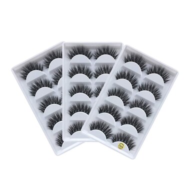 15 Pairs 3D Mink False Lashes Wholesale Handmade Reusable 3D Faux Mink Fake Eyelashes Wispy Long Full Natural Pack