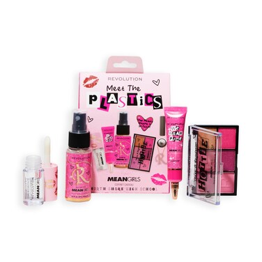 Revolution Beauty Mean Girls x Revolution The Plastics Mini Set Makeup Gift Set with Liquid Blush Lip Gloss Spray  Eyeshadow Vegan  CrueltyFree
