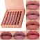 Lipstick Matte Lipstick Liquid Makeup Set 6Pcs LongLasting Wear NonStick Cup Not Fade Waterproof Velvet Lip Gloss Kit Lip Makeup Gift Sets for Girls and Women Nude Colors