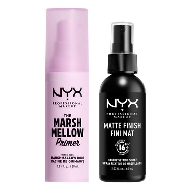 NYX PROFESSIONAL MAKEUPMarshmellow Smoothing Primer  Makeup Setting Spray Matte Finish 2Pack Bundle