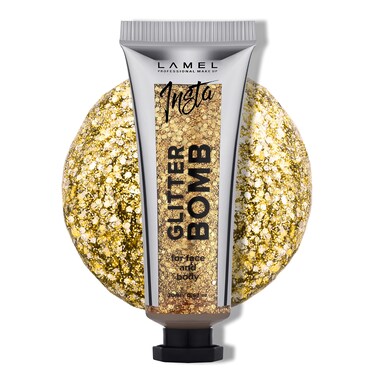 LAMEL Insta Glitter Bomb QuickDry Holographic Face  Body Glitter Gel  LongLasting Shine  Effortless Removal  Perfect Face Glitter Makeup  Body Hair Shimmer  Vegan  Cruelty Free 067 floz
