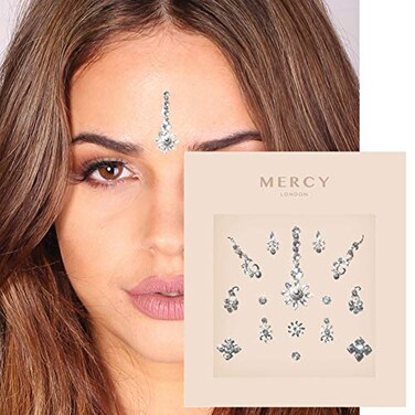 Floral Silver Bindi  Crystal Indian Bindi Face Jewels Gold Multi Packet