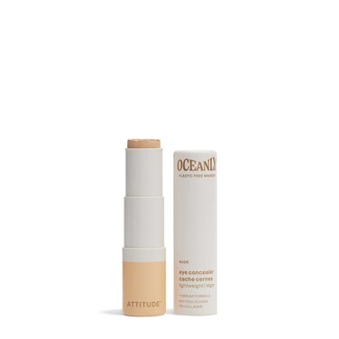 ATTITUDEOceanly Light Coverage Under Eye Concealer Stick Titanium DioxideFree EWG Verified PlasticFree Vegan  Crueltyfree Makeup Nude 02 Ounces