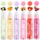 6PCS Fruity Flavors Rolling Ball Lip Oil Set Long Lasting Moisturizing Lip Balm RollOn Lip Gloss Set Glossy Lip Makeup for All Age Transparent Lip Gloss for Dry and Chapped Lips