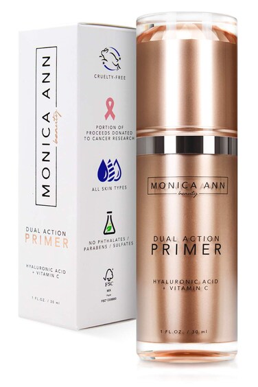 DualAction Face Primer  30 mL  Hydrating Makeup Primer With Vitamin C  Hyaluronic Acid  Smoothing Translucent Matte Pore Minimizer  Foundation Primer For Any Skin Tone