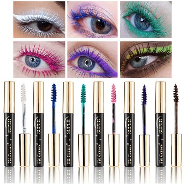 Colored Mascara Set6 Colors Mascara Waterproof Fast Dry Eyelashes Curling Voluminous Eyelashes False Lash Effect Mascara No Flaking No Clumping Voluminous Makeup Lash Mascara