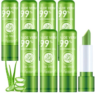 8 PCS Aloe Vera LipstickMagic Temperature Color Changing Lip Gloss SetLonglasting Nutritious Waterproof Lip Balm Moisturizing Lipstick Lip Makeup Kits for Women