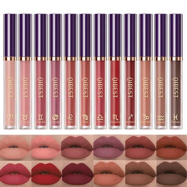 12Pcs Matte Liquid Lipstick Makeup Set Long Lasting Waterproof Velvet Lip Gloss High Pigmented Lip Makeup Gift Sets for Girls and Women
