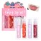 Girls Roll On Lip Gloss Set with Case 4 Pcs Glossy Lip Make up for Kids and Teens Fruity Flavors Kid Friendly Party Gift Best Friends