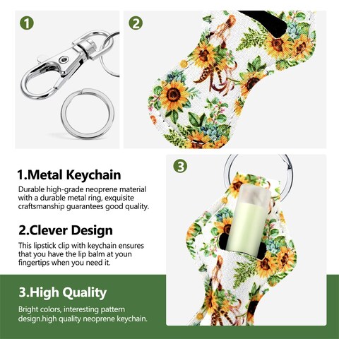 KPX40Pcs Chapstick Holder Random Color Keychain with Metal Clip Cords Lip Balm Holder Chapstick Keychain Holder Bulk for Lipstick Chapstick Tracker Safeguard