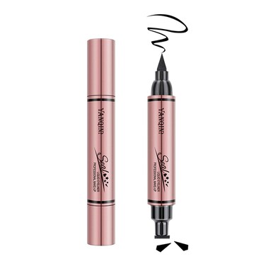 Jumbo Dual Ended Eyeliner HighCapacity Liquid Black Winged Cat Eye Stamp  Liner Pen Waterproof Makeup Tool for Women
