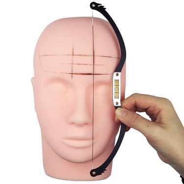 Guapa Eyebrow Marker Ruler Featuring Bubble Leveler Eyebrow Mapping Tool Kit Featuring Bow with String Eyebrow Bow Mapper Tool with Mapping Thread for Shaped Brows Permanent Makeup Tattoo Black