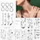 30 Sheets Fake Black Tiny Temporary Tattoo Hands Finger Words Tattoo Sticker for Men Women Body Art on Face Arm Neck Shoulder Clavicle Waterproof