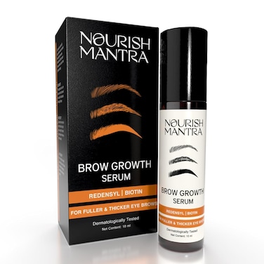 Nourish Mantra Eyebrow Growth Serum  Formulated with Redensyl Biotin Peptides  Amino Acids  Natural Eyebrow Serum and Enhancer for Thicker Brows  Brow Enhancing Serum 10 ml