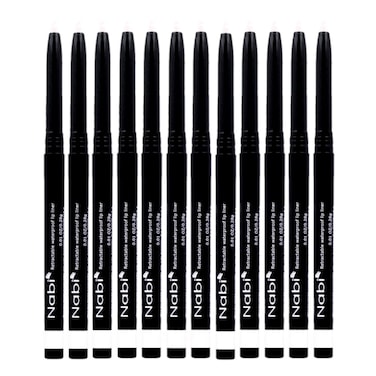 Beauty Spot12pcs Nabi Retractable Waterproof Eyeliner Pencil  Long Lasting Fade Resistant Formula  Quick Makeup Remover White