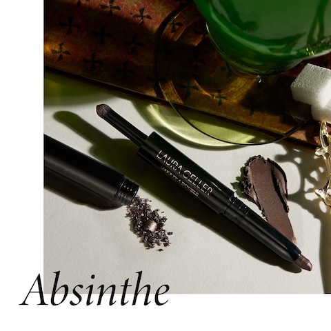 LAURA GELLER NEW YORK Make It A Double DualEnded Eyeshadow  Absinthe  Cream Eyeshadow Stick  Matching Powder Eyeshadow  CreaseProof  SmudgeProof