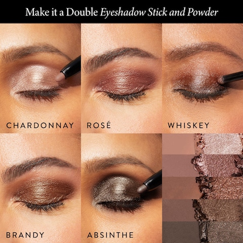 LAURA GELLER NEW YORK Make It A Double DualEnded Eyeshadow  Absinthe  Cream Eyeshadow Stick  Matching Powder Eyeshadow  CreaseProof  SmudgeProof