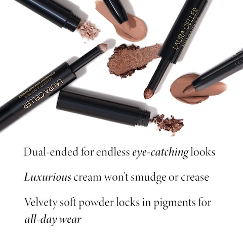 LAURA GELLER NEW YORK Make It A Double DualEnded Eyeshadow  Absinthe  Cream Eyeshadow Stick  Matching Powder Eyeshadow  CreaseProof  SmudgeProof