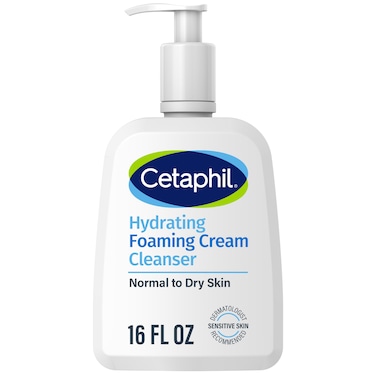 Cetaphil Cream to Foam Face Wash Hydrating Foaming Cream Cleanser 16 oz For Normal to Dry Sensitive Skin with Soothing Prebiotic Aloe Hypoallergenic Fragrance Free