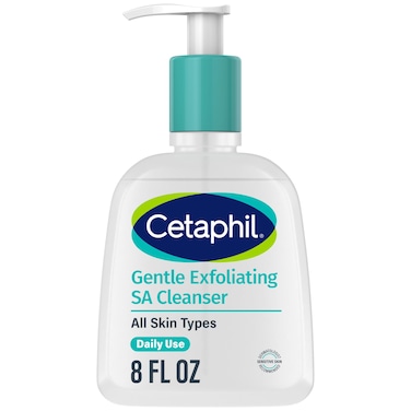 Cetaphil Gentle Exfoliating SA Cleanser Foaming Gel Cleanser for All Skin Types 8 Oz Pump Bottle Salicylic Acid Mandelic Acid  Gluconolactone Gently Exfoliates Dermatologist Recommended Brand