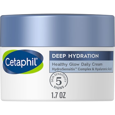 Cetaphil Deep Hydration Healthy Glow Daily Face Cream 17 oz 48 Hour Dry Skin Face Moisturizer for Sensitive Skin With Hyaluronic Acid Vitamin E  Vitamin B5