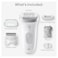 BraunEpilator Silkpil 7 Hair Removal Device Women Shaver  Trimmer Wet and Dry Wide Head Includes Shaver Head and Trimmer Comb SE7041 Silver