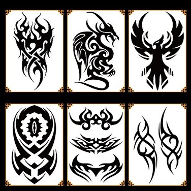 Barbed Wire Temporary Tattoo Large Barb Wire Tattoo Pamela Anderson Costume Black Fake Tattoos for Halloween Men Women Guys Body Art 9Sheet