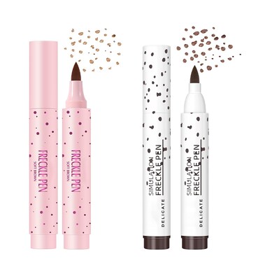2 Colors Liquid Freckle Pen Natural Lifelike Face Fake Freckle Makeup Pen Magic Freckle Color Waterproof Long Lasting Quick Dry Faux Freckles Pen Soft Dot Sopt Pen Light BrownDark Brown