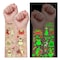 Partywind 10 Sheets Luminous Merry Christmas Temporary Tattoos for Kids Christmas Party Decorations Supplies Favors