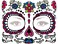 Day of Dead Face Tattoos 6Sheet Sugar Skull Tattoos Temporary Stickers and 3Sheet Fake Floral Black Skeleton Web Full Face Mask Tattoo for Women Girls Kids Holloween Face Makeup