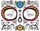 Day of Dead Face Tattoos 6Sheet Sugar Skull Tattoos Temporary Stickers and 3Sheet Fake Floral Black Skeleton Web Full Face Mask Tattoo for Women Girls Kids Holloween Face Makeup