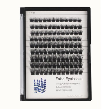 Hannahool Wide Stem Individual False Eyelashes Mixed 8101214mm10121416mm Dramatic Black Soft and Light Thick Base Cluster Lashes D Curl 5D Volume Eye Lashes Extensions 8101214mm