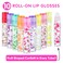 Expressions 10pc Roll On Lip Gloss Set with Carrying Case 10Pack Glossy Lip Makeup  Assorted Fruity Flavors Non Toxic Kid Friendly Party Gift Best Friends
