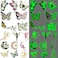 OoopsiunLuminous Butterfly Temporary Tattoos for Girls  12 Sheets Glow in The Dark Butterfly Stickers Party Favors Decorations for Kids Girls
