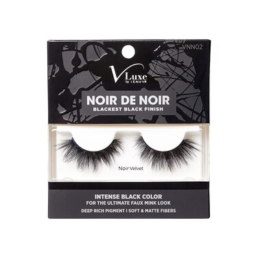 VLuxe Noir De Noir False Eyelashes Blackest Black Finish Weightless Volume and Curl False Lashes Soft Matte Fibers Noir Velvet