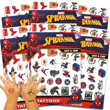 MarvelSpiderman Temporary Tattoos Party Favor Set 150 SpiderMan Temporary Tattoos